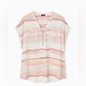 Georgette Zip-front Dolman Blouse